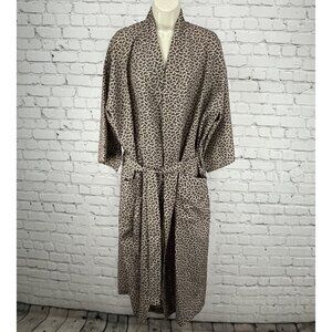 VTG Bill Blass Cream Paisley Print Lightweight Pockets Tie Waist Robe Size O/S